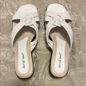 David Tate Women's White Sandals